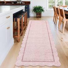Modern Home Decor Simple Living Room Area Rug Non Slip Thin Bordered Entrance Runner Rug Non Shedding Low Pile Mat Throw Rug Easy To Clean Stain Resistant Carpet Printed Washable Soft Floorcover For Dinning Room Kitchen Laundry Bathroom Bedroom - 粉色 - 查看 4