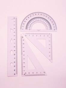 4pcs/Set Multifunctional Geometric Ruler Set Protractor Triangle Ruler Straight Ruler ,Specialized Rulers For Measuring And Drafting, An Ideal Choice For Schools, Offices, And Woodworking. Multi-Functional, Resistant To Bending, With Clear Markings - A - View 10