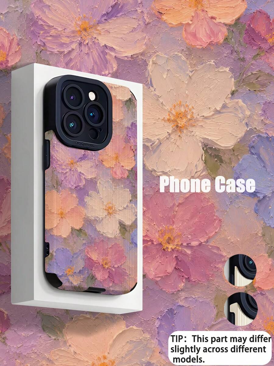1件花卉圖案柔軟手機殼,相容於 Apple 及多款機型 - 彩色 - 查看 1