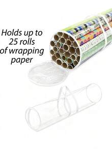 PVC Gift Wrapping Paper Storage Bag, Large Capacity And Space-Saving, With Top And Side Handles, Suitable For Storing Christmas, Birthday, Wedding And Holiday Party Gift Wrapping Paper, Designed For Craft Enthusiasts And Gift Wrapping Experts - Multicolor - View 9