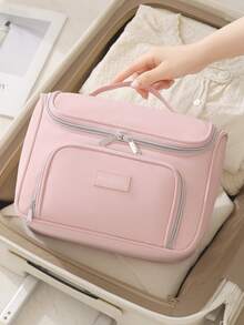 Large Capacity Travel Toiletry Bag, Durable Oxford Fabric Multi-Function Storage Bag With Handle And Hook, Portable Multi-Purpose, Detachable Compartments, Suitable For Cosmetics, Skincare, Lightweight Makeup Bag, Camera Bag, Digital Storage Box, Medicine Storage Box - Multicolor - View 9