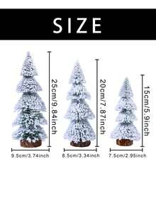 Mini Tiered Christmas Tree Tabletop Decoration, Mini Frosted Pine Needle Tree, Tower-Shaped Flocked Cedar Tree; Ideal For Christmas Gifts, Home Decor, And Holiday Party Decorations. Merry Christmas. - Multicolor - View 8