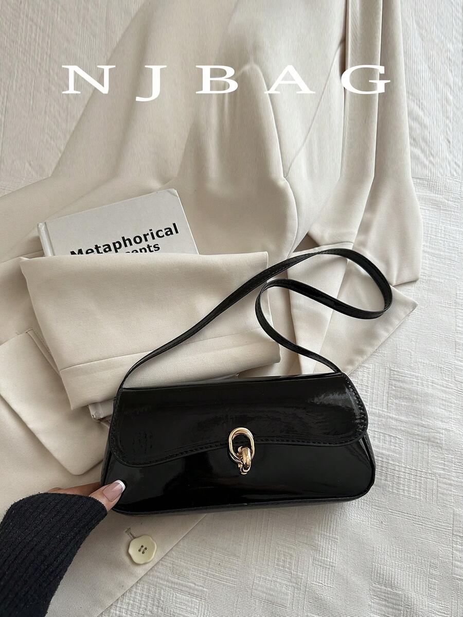 New Fashion Casual Metal Hardware Hot-Selling Coin Purse Shopping Bag For Women, Solid Color PU Leather