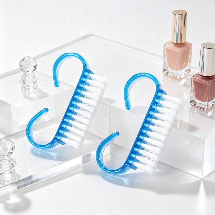 10 Pcs Handle‑Type Small Nail Dust Brushes, Random Color Soft Bristle Plastic Nail Cleaning Brushes, Nail Art Tools, Nail Supplies, Practical Manicure Pedicure Set For Removing Fingernail & Toenail Powder, Nail Care