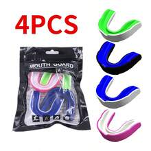 4-Piece Adult Sports Mouth Guard Set - Essential Protective Gear For Hockey, Basketball, Karate, Football And Boxing | Comprehensive Dental Protection, Suitable For Combat And Sports Activities - Multicolor - View 6