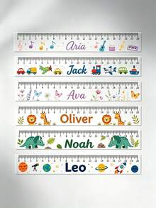 Personalized 7.87 Inch Transparent Ruler, Customizable Name And Pattern, Multiple Designs, Easy To Read And Fade-Resistant. Suitable For Home, Office And Study. Perfect Gift For Back To School, Graduation, Christmas And Birthday - Multicolor - View 8