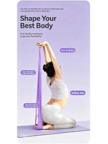 Yoga Latex Resistance Band For Back, Butt, Shoulder And Stretching Training, Fitness Pull Rope - Pink - View 4