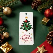 50/100pcs Christmas Tree & Star Pattern Cards Tags, Christmas Decoration Cards, Suitable For Christmas Decoration Celebration - Multicolor - View 7
