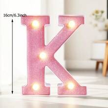 1pc 16cm/6.3in Pink Letter Light, Battery Powered LED Letter Light, Number Light Board, Suitable For Children's Room Decoration, Wedding, Birthday Party Decoration Light, Home And Room Decoration Letter Light, Christmas Halloween Decoration Letter Light - Pink - View 45