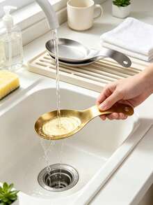 2pcs/1pc Stainless Steel Spoon Rest, Easy To Clean Kitchen Utensil Holder, Kitchen Spoon Rack, Suitable For Home Restaurant Supplies, Soup Spoon Holder, Heat-Resistant Pad, Kitchen Gadget, Compatible With Soup Spoon, Coffee Spoon, Cooking Spoon, Spatula And Tongs, Elegant Cooking Utensil Rack, Heat-Resistant Utensil Rack, Countertop Display, Ideal Gift For Wedding, Christmas, Back To School, Housewarming - Multicolor - View 5