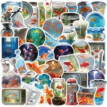 50pcs Kawaii Goldfish Stickers Fish Tank Aesthetic Decals For Laptop Guitar Skateboard Ocean Enthusiasts Creative Stickers - Multicolor - View 13