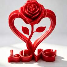 Best-Selling 2D Printed Red Rose Heart-Shaped Ornament, Creative Valentine's Day Gift For Wife, Lover, Girlfriend - B - View 6
