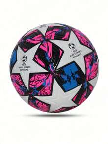 3pcs Size 5 Standard Indoor/Outdoor Universal Match Training Football, Inflatable PU Leather, Pink (English Letters On Product Will Be Random) - Multicolor - View 2
