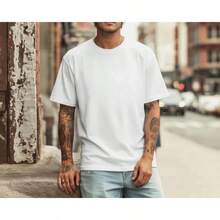 Camiseta unisex de algodón grueso, 100% blanca. - Blanco - Ver 8