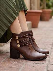 Women Ankle Boots & Booties - 咖啡棕 - 查看 3