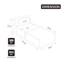 Camel 1 Seat Sofa - Chenille Fabric - Camel 1 Seat - View 6