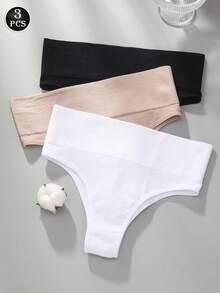 VKME 3Pcs/Set Seamless High-Waisted Women Underwear - Multicolor - View 8