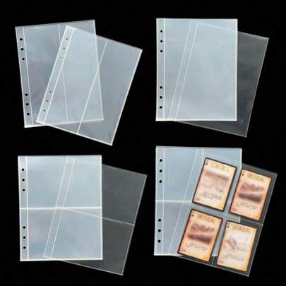 10 piezas/Paquete Álbum de pegatinas transparente tamaño A5, múltiples especificaciones, papel de repuesto de doble cara, material PP de alta calidad, almacenamiento de cuaderno, transparente de 6 orificios, papel de pegatinas desprendible, papel de respaldo de pegatinas, pegatinas, almacenamiento, carpeta, cuaderno, organización, evento de fans, collage, repuesto