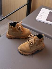 1 Pair New Style Kids Soft Sole Boots, Comfortable And Fashionable For Boys - Camel - View 2