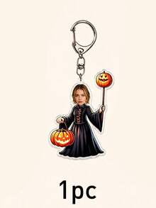 Custom Halloween Photo Keychain, Spooky Bag Charm, Personalized Face Key Chain, Customized Holiday Gift, Customizable Picture Keychain Accessory - Style a - View 11