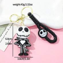 DOBBLE 1pc  Keychains, Jack & Sally Skull Pendants, Halloween Movie Accessories, Backpack Charms, Key Holder Gifts - Multicolor - View 4