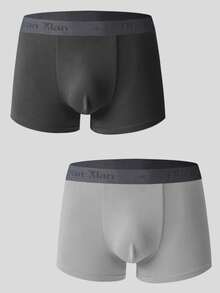 Manfinity Underwear&Sleepwear Basics 8pcs/Set Celana Dalam Boxer Pria Nyaman dengan Motif Huruf dan Karet Pinggang Elastis - MultiWarna - View 15