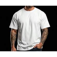 Camiseta unisex de algodón grueso, 100% blanca. - Blanco - Ver 1