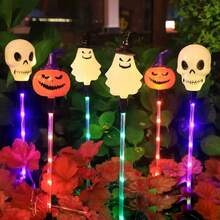Solar Powered Outdoor Ground Lights, 27.5 Inch Halloween Glowing Skull, 20 Inch Cute Ghost & Pumpkin Set, Suitable For Yard, Lawn And Pathway - In-ground Light - View 14