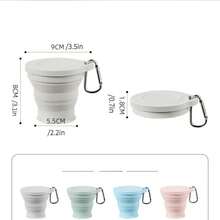 Portable Outdoor Drinking Cup, Silicone Foldable Water Cup, Travel Cup. Three-Level Height Adjustable Design, Folds Down To 1.5cm, Lightweight And Easy To Carry. Suitable For Camping/Travel/Office And Other Scenarios - Below 0.5L - View 3