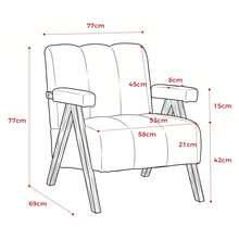 Bouclé Armchair Yellow With Wooden Frame - 黃色 - 查看 2
