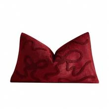 1pc Red Bow Embroidery Decorative Pillowcase, Christmas Decorative Pillowcase, With Zipper, Aesthetic Cute Design, Suitable For Sofa Bed, Home Decor, Room Decor, Floral Pattern (Pillow Insert Not Included) - Red - View 5