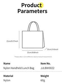 1pc Cute Macaron Insulated Lunch Tote With A Triangular Quilted Texture, Double-Layer Padded Comfy Handles, Zipper Closure With Plenty Of Storage, Multiple Compartments Mom Bag, Perfect For Work, School, Travel, Or Outings Any Time Of Year - Multicolor - View 10
