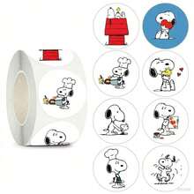1 Set/500 Pcs Cute Snoopy Cartoon Account Label Stickers, Children's Sealing Reward Decorative Snoopy Stickers, New Year Gift, Valentine's Day Gift, Easter Gift [Random Style] - Multicolor - View 10