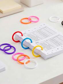 100PCS 15/20/28mm Random Color Loose Leaf Binder Rings, Colorful Plastics Loose Leaf Book Rings Book Notebook Paper Ring Clips For Flashcards Index Cards Keychain Key Ring For School Office Home - 100pcs - View 8