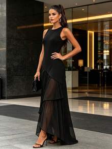 Women Long Dresses - Black - View 1