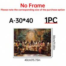 [Elegant Black Last Supper Art]1pc Elegant Black Last Supper Canvas Wall Art - High-Quality Print, Pine Wood Frame, Ready To Hang - Perfect For Living Room, Dining Room Or Classroom Decor - Multicolor - View 14