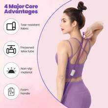 8-Figure Resistance Band With Thick Anti-Slip Foam Handles, Shoulder Opening And Back Sculpting Full Body Training Equipment, Yoga Stretching, Home Fitness, Gym CrossFit Workout Accessory - Multicolor - View 3