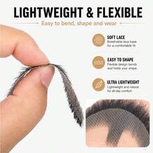 Fake Beard& Mustache, Men's Realistic Invisible Lace False Facial Hair | 100% Human Hair, Hand-Tied On Breathable Lace. Natural Facial Hair For Cosplay, Theater & Daily - Multicolor - View 4