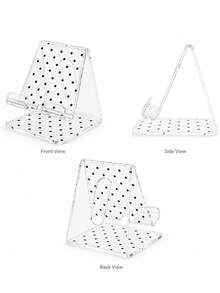 Stand Ponsel Akrilik Transparan Polka Dot Baru - Desain Alas Anti Selip, Port Pengisian Daya Terpisah; Cocok Untuk Kelas Online di Asrama, Belajar di Meja, Menonton Film, Streaming Langsung, Kantor dan Kamar Tidur; Kompatibel Dengan Semua Smartphone dan Tablet Kecil, Penting Untuk Mahasiswa di Musim Kembali ke Sekolah. - Beraneka warna - View 2