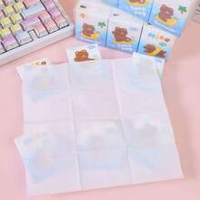 1/2/4/6/9/18 Packs Of Cartoon Patterned Handkerchief Tissues, Surfing Bear Patterns, Portable Small Package Tissues, Handkerchief Tissues And Student Pocket Tissues, Essential Items For Returning To School, Daily Cleaning Tissues, Travel Set - Multicolor - View 4