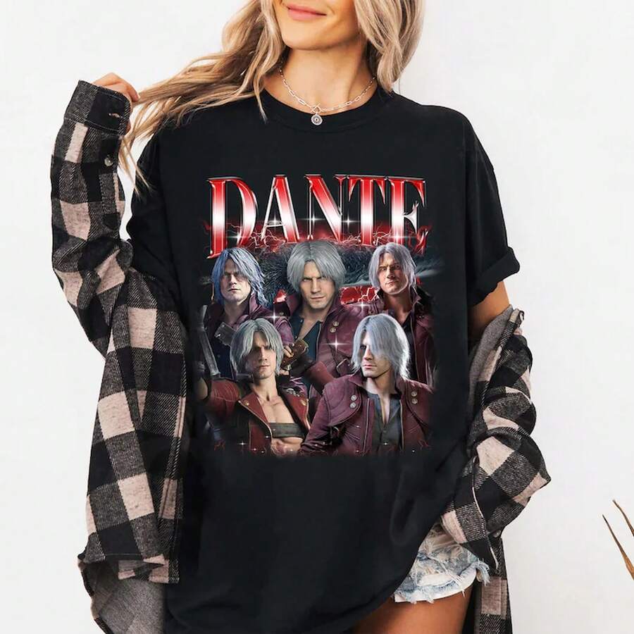 Dante Vintage Unisex T-Shirt - 黑色 - 查看 1