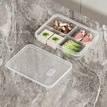 Fruit Storage Containers For Fridge With Lid Clear Divided Organizer With Vent Valve Leak-Proof Airtight Snack Containers For - B - View 3