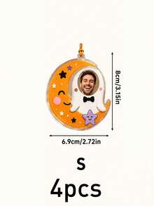 Custom Photo Halloween Hanging Ornament, Personalized Ghost Pendant Decor, Spooky Party Room Accent, Customized Name Keepsake, Customizable Picture Holiday Gift For Family, Friends, Couples, Festive Halloween Decor, Unique Gift, Room Decor - Ginger - View 11
