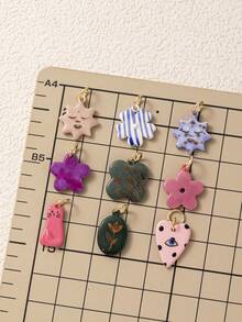 1pc New Vintage Mixed Style Pendant, Cartoon High-End Design, 14k Gold Plated Copper Material, Suitable For DIY Creative Necklace, Bracelet, Earring, Bag Chain, Keychain, Waterproof And Sweat-Resistant, Suitable For Daily Casual Wear - Multicolor - View 3