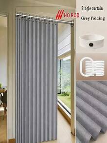 1pc Silver/Black Stainless Steel Adjustable Shower Curtain Rod, No Drilling Installation, Tension Rod, Hanging Rod, Clothes Drying Rack, Storage Rod, Kitchen Utensil Hanging Rod, Curtain Rod, Suitable For Bedroom, Bathroom, Balcony, Multiple Lengths Available, Multi-Functional Product For Bedroom, Balcony, Closet, Outdoor Clothes Drying - A - View 6