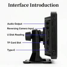 10.26 吋便攜式 CarPlay 顯示螢幕多媒體影音播放器，支援無線 CarPlay 與無線 Android Auto，通用車用顯示螢幕 - 不含後視相機 - 查看 8