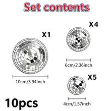 12pcs Disco Ball Wall Decor Hanging Ornaments With Adhesive Backing, Mixed Size Mirror Silver Disco Hemisphere Set, Home Indoor Decorations, Party Decoration And Photo Props. - Multiple Styles - View 8