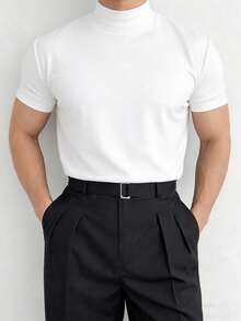 Camiseta Casual de Manga Corta con Cuello Alto Manfinity Dauomo - estilo1 - Ver 5