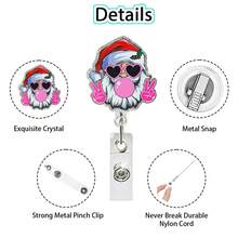 1pc Christmas Retractable Rotating Badge Reel Holder - Multicolor - View 3