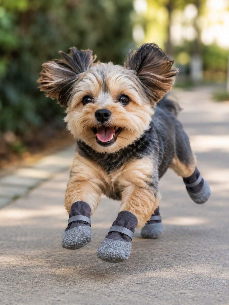 4件組防水狗狗靴子,適合小型與中型犬,防滑狗爪保護套,軟底可調節綁帶,適用於比熊、柯基及其他犬種,可水洗寵物靴,適合雨天、雪地、泥濘與燙腳路面,狗狗靴子,狗狗鞋 - 彩色 - 查看 1